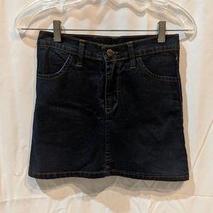 Dark blue denim mini skirt
